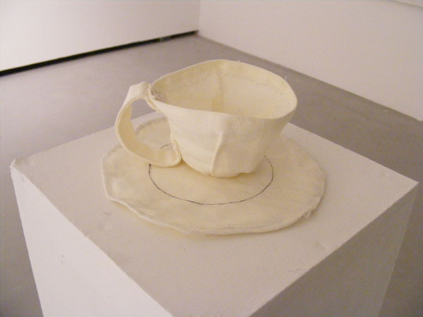 Cream Canvas Cup and Saucer